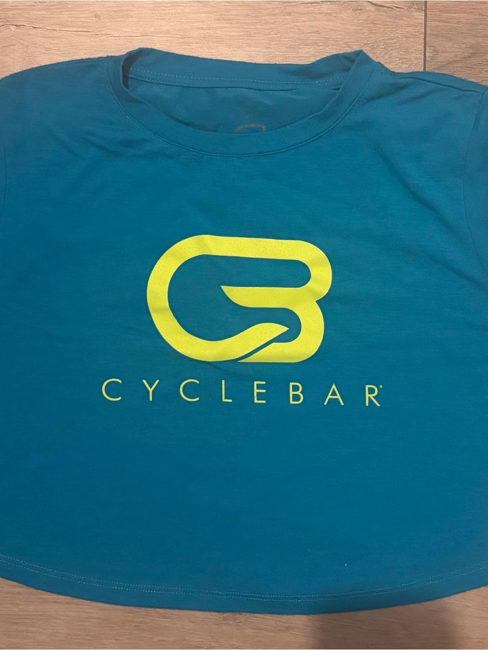 Cyclebar Teal Short Sleeve Tee with Yellow Logo